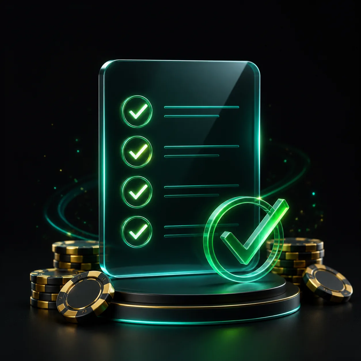 Ilustrasi syarat bonus SLOT367 dengan checklist dan chip